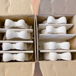 Bone China Ribbon Napkin Rings - Set of 8